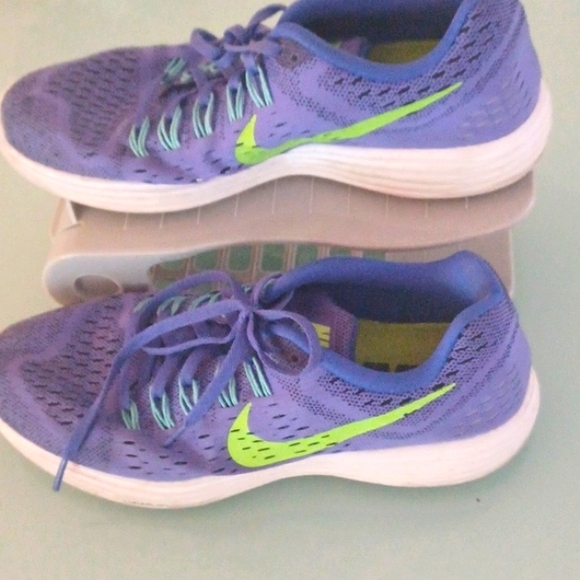 Nike Lunar Tempo Purple Green Women's Sneakers Trainers Running GUC 10 - Picture 5 of 8